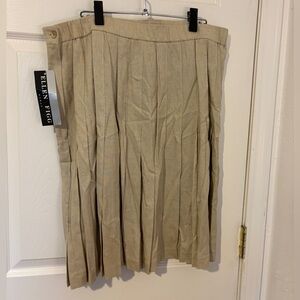 Vintage W Tags Ellen Figg Women’s Tan Pleated Skirt Size 20W